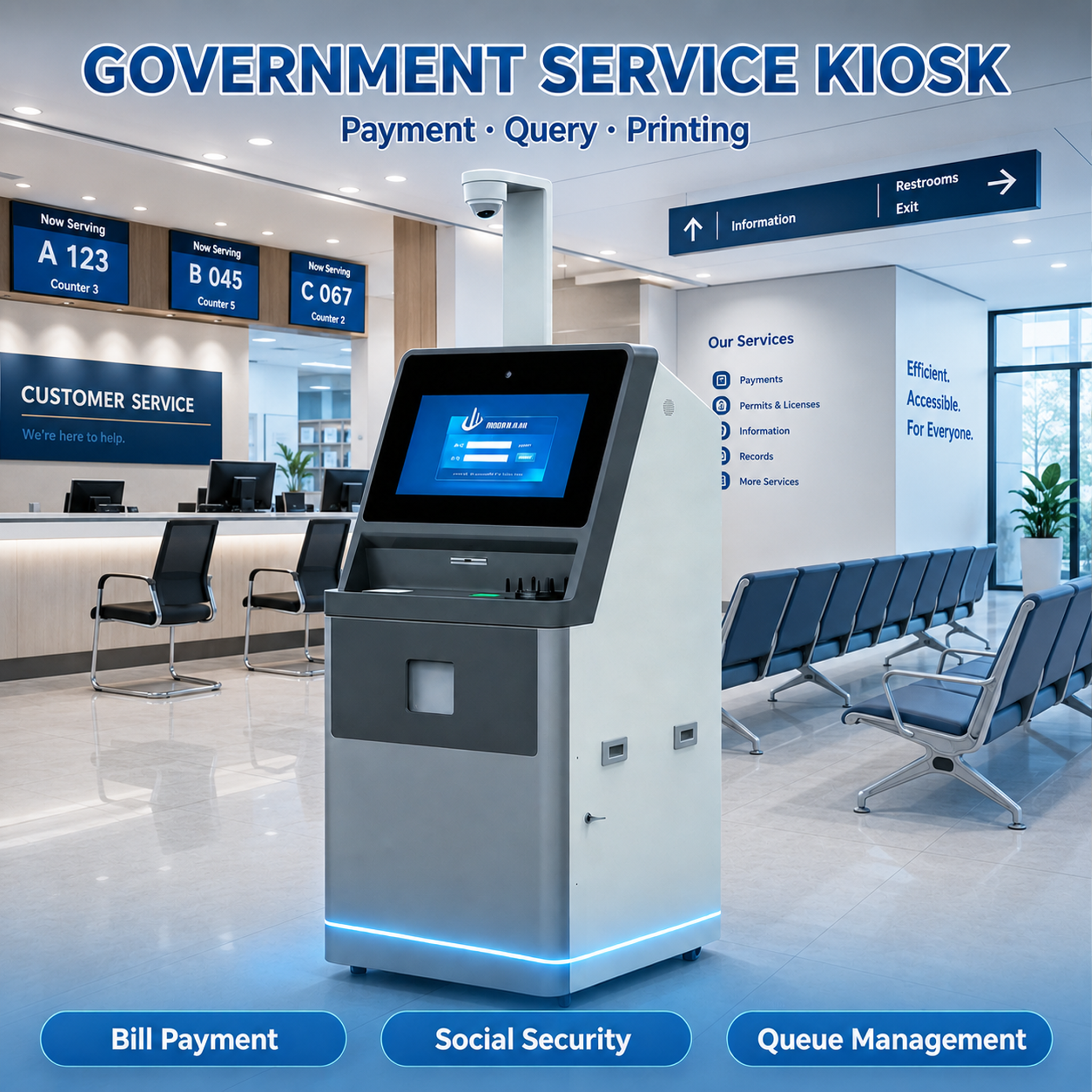 Kommerzieller Geldautomat mit Selbstbedienungsfunktion, Bankkiosk, unterstützt Kartenzahlung und Bargeldabhebung 3