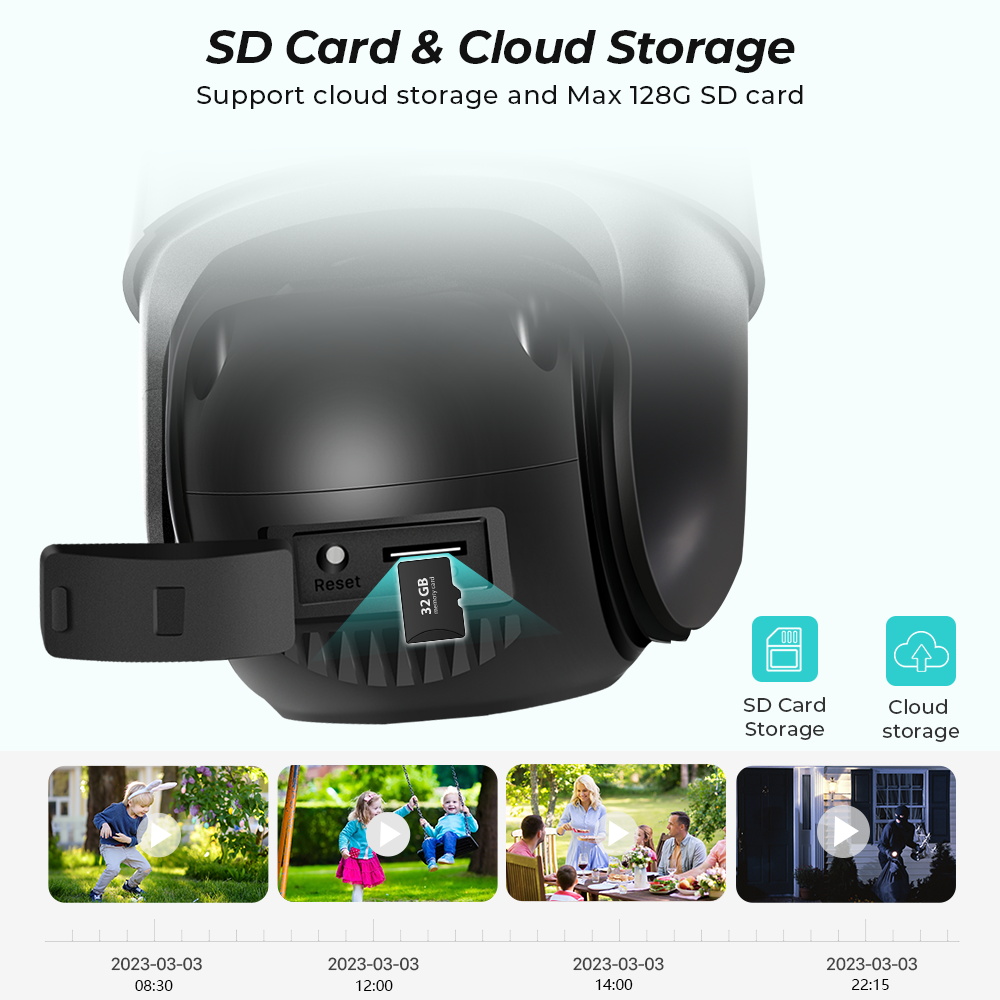 Caméra IP Cctv Ptz à double objectif de surveillance 4k 3