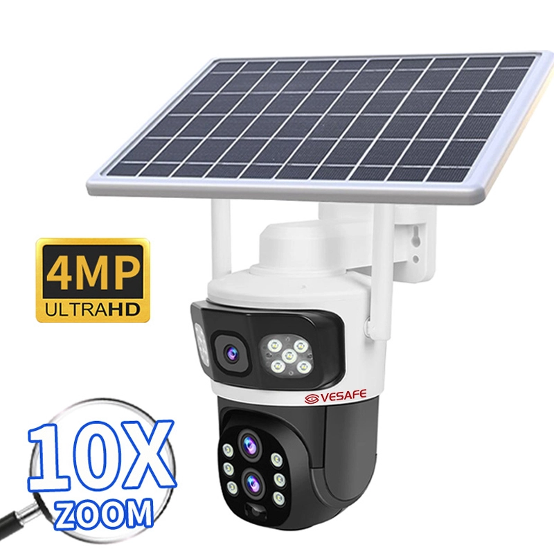 Cámara solar de seguridad con zoom 10X y alarma PIR V380 Pro 1