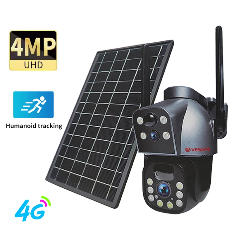 Caméra à panneau solaire Ubox App 4mp 8w 1