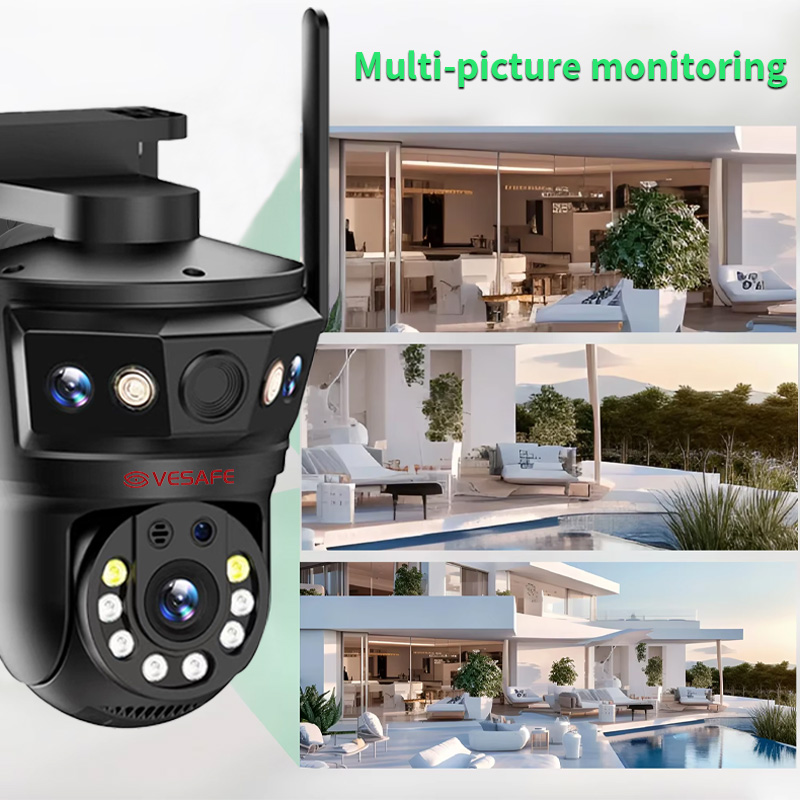 Caméra IP de sécurité PTZ CCTV multi-objectifs 3