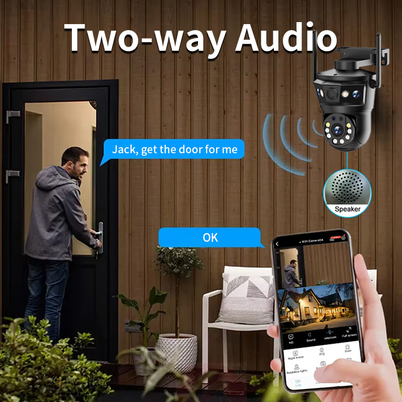 Caméra IP de sécurité PTZ CCTV multi-objectifs 4
