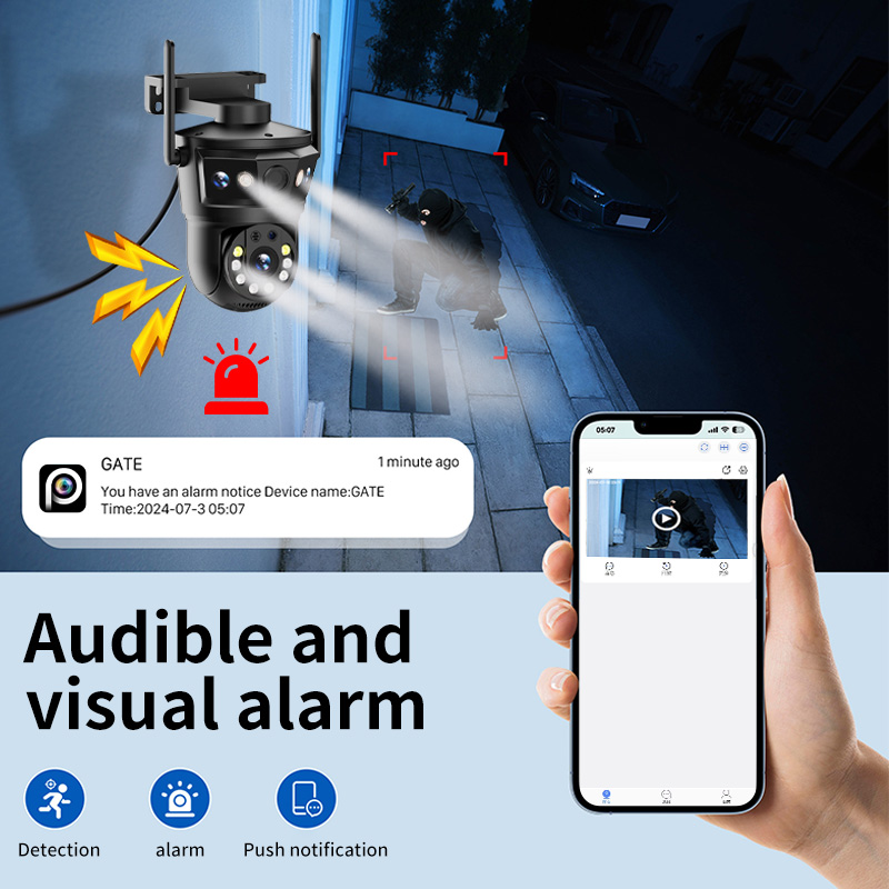 Caméra IP de sécurité PTZ CCTV multi-objectifs 5