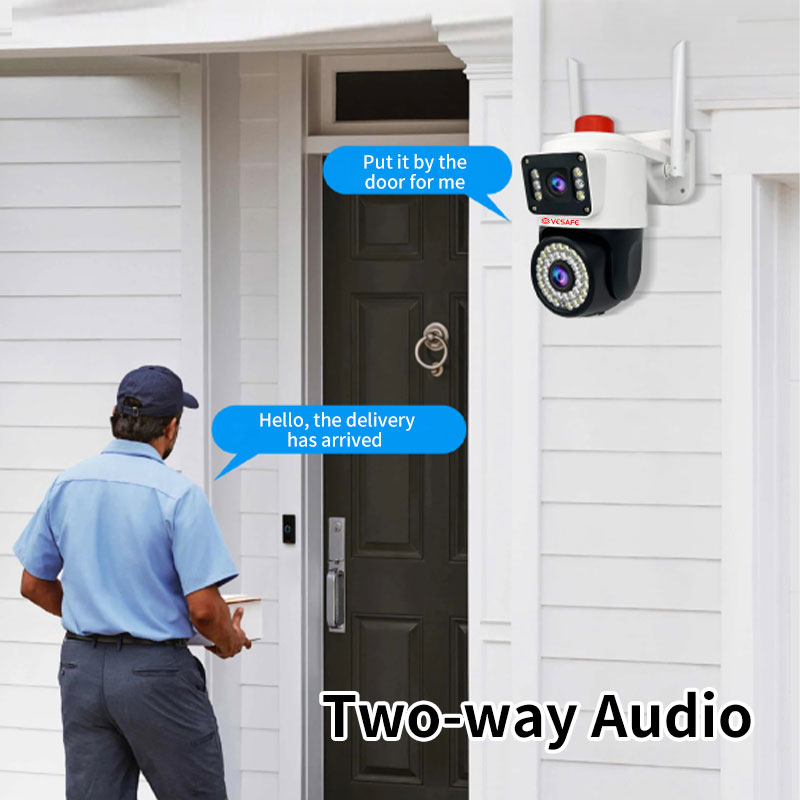 كاميرا مراقبة PTZ CCTV IP بعدسة مزدوجة 4