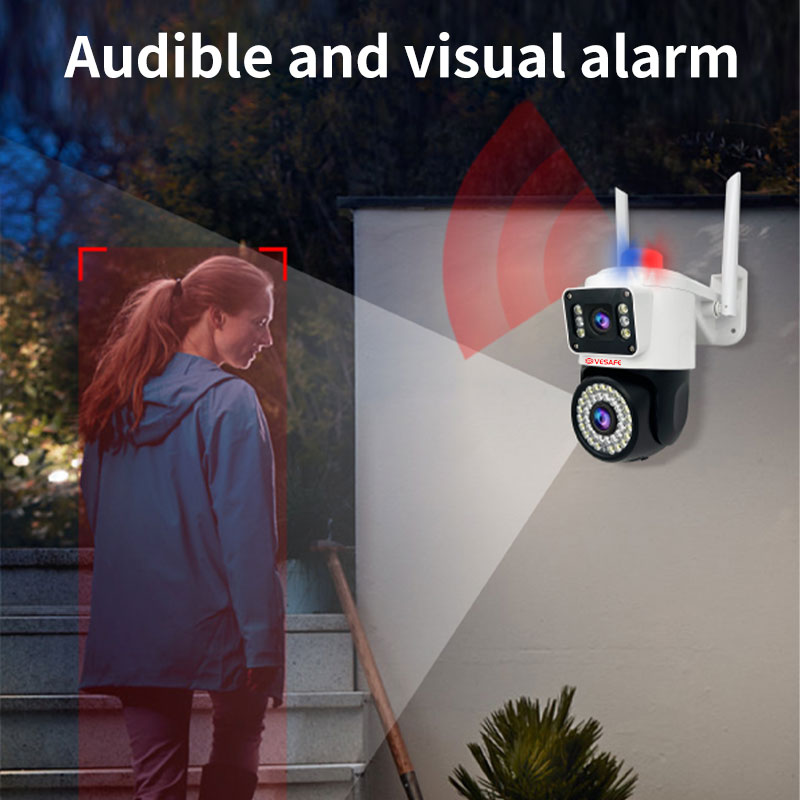 كاميرا مراقبة PTZ CCTV IP بعدسة مزدوجة 2