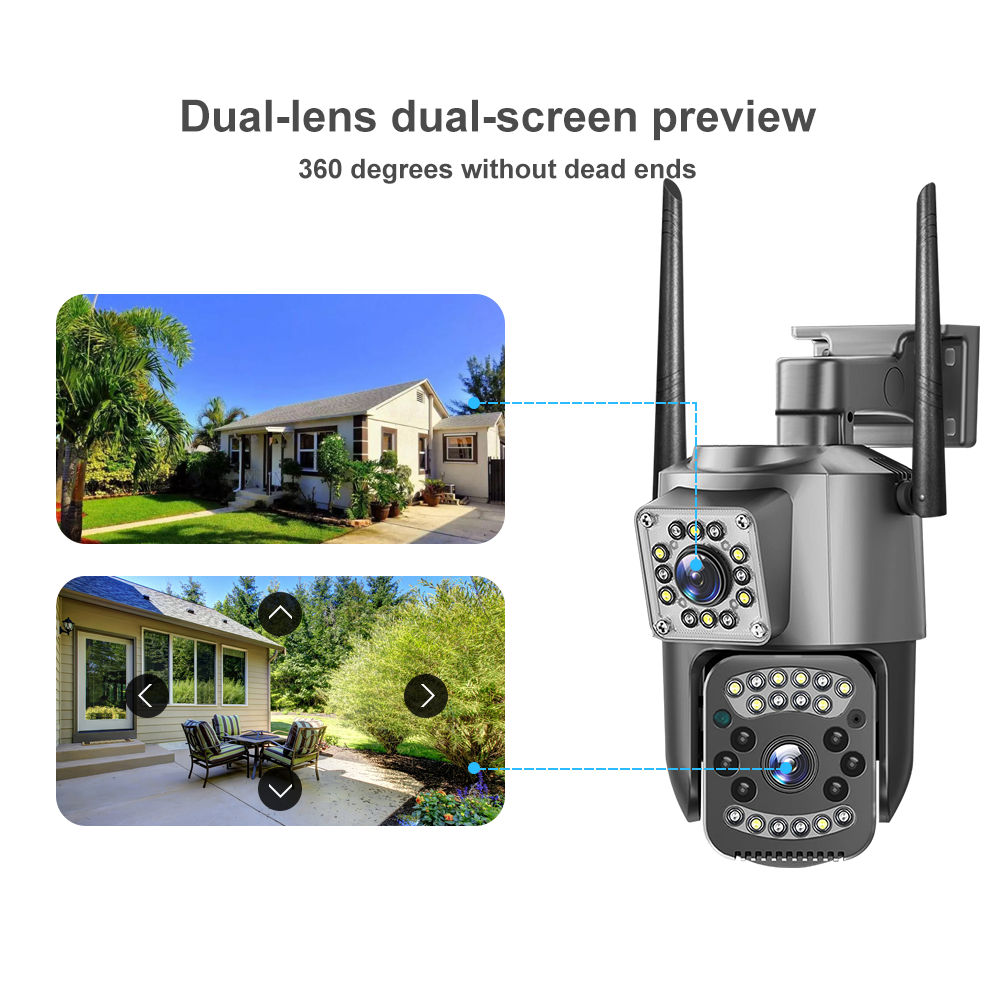 كاميرا V380 Cctv Security Ip بعدسة مزدوجة خارجية 6