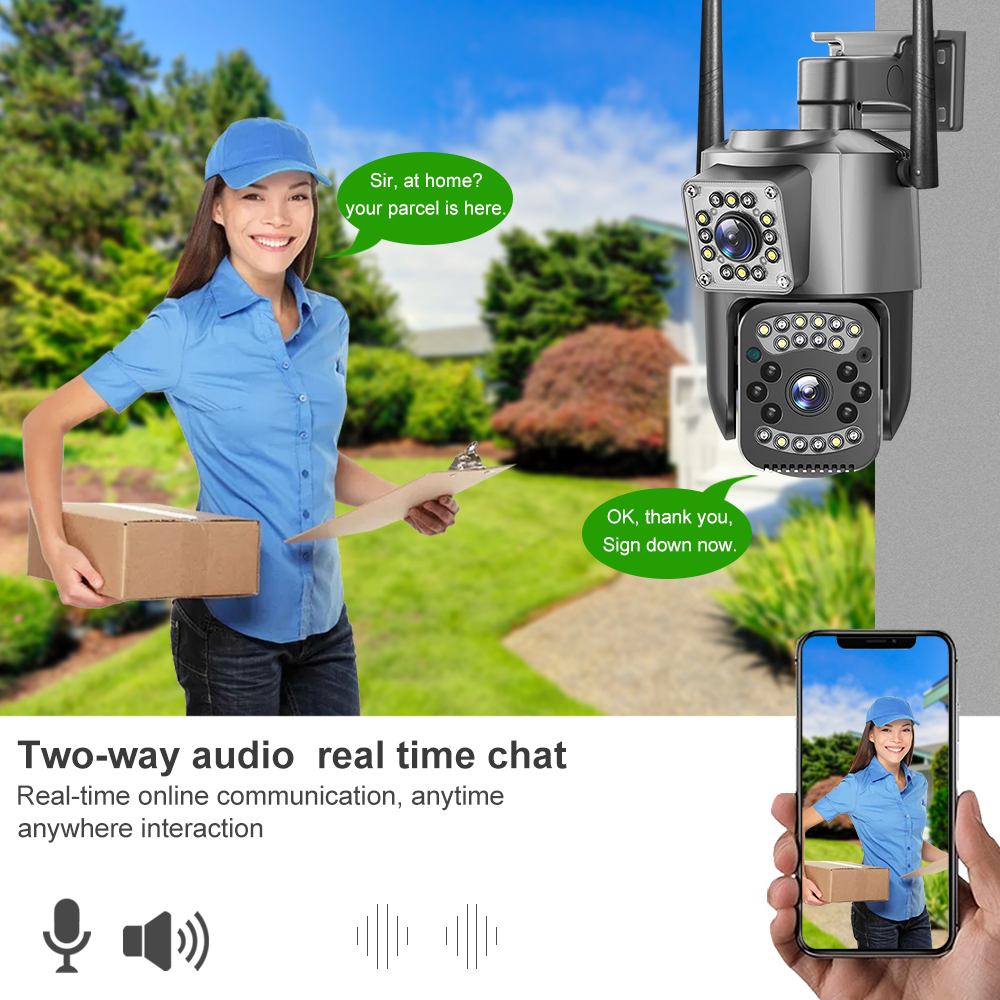 كاميرا V380 Cctv Security Ip بعدسة مزدوجة خارجية 2