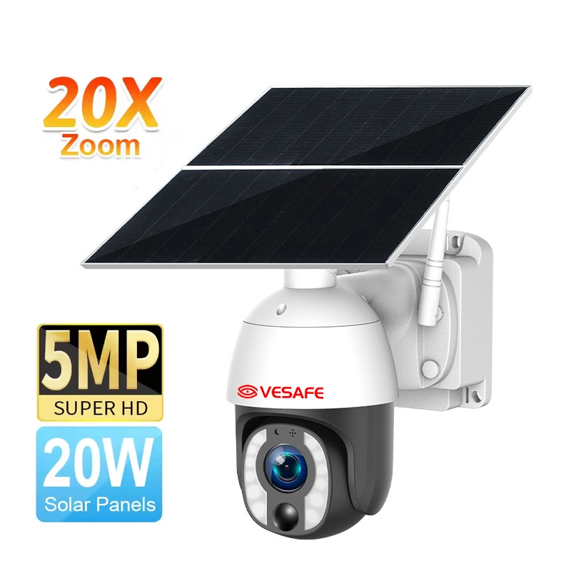 Caméras de sécurité extérieures solaires CCTV du bourdonnement 4G 20W 1