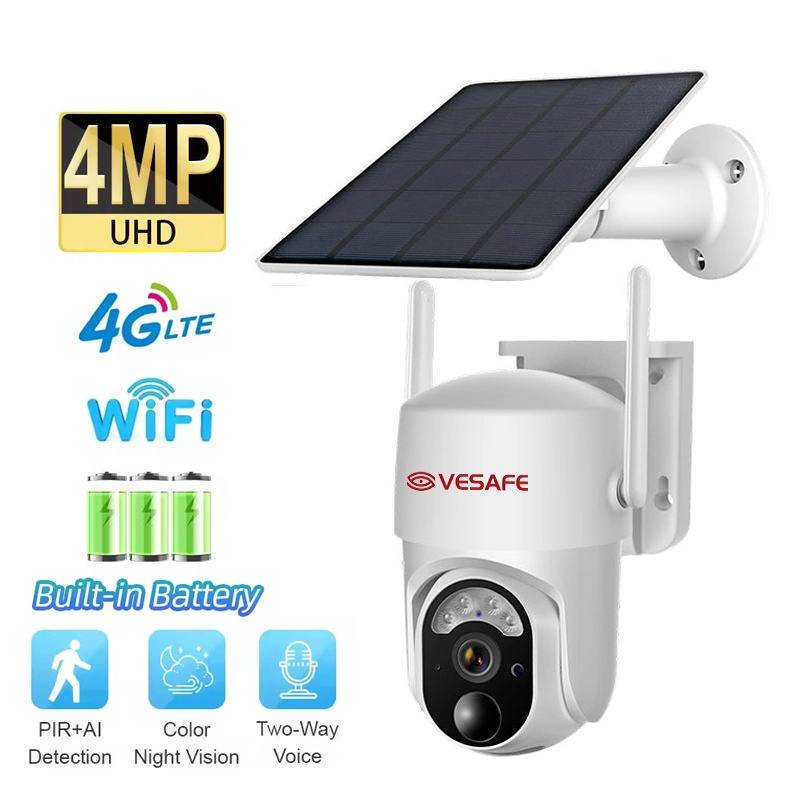 Ptz Dome Outdoor 3mp 4mp Wireless Solar Panel Camera 1
