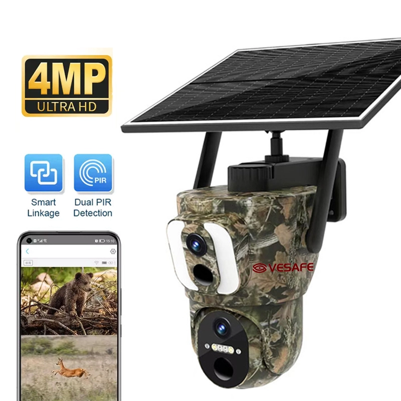 Dual Lens PTZ Camouflage Hunting Trail Solar Camera 1