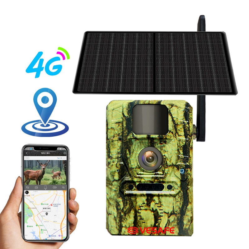Caméra PIR extérieure de chasse au camouflage solaire 4G - VESAFE 1