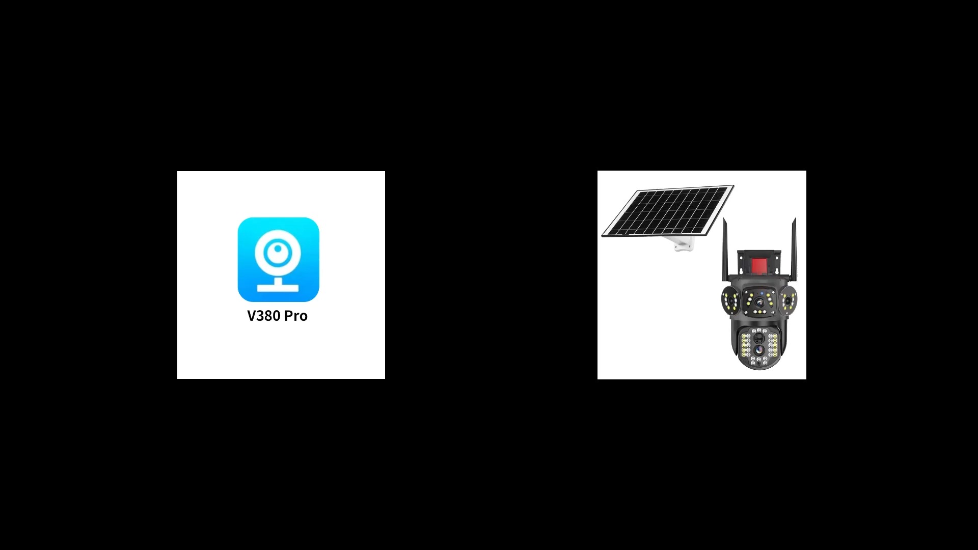 V380 في الهواء الطلق الأمان CCTV إنذار 4K 2 عدسة الكاميرا الشمسية