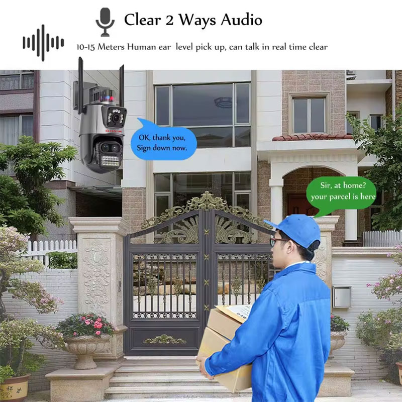 كاميرا ICSEE 3 عدسات 9 ميجابكسل 10X تكبير لاسلكية PTZ للأمن CCTV 5