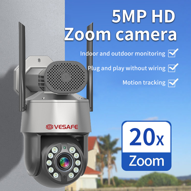 Caméra de vidéosurveillance Ptz de sécurité IP Wifi avec zoom 20x ICsee 2