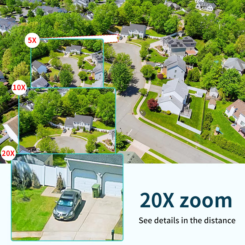 Caméra de vidéosurveillance Ptz de sécurité IP Wifi avec zoom 20x ICsee 5