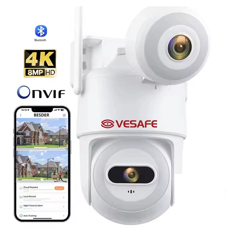 デュアル レンズ スクリーン 8mp 4k セキュリティ Cctv カメラ 1