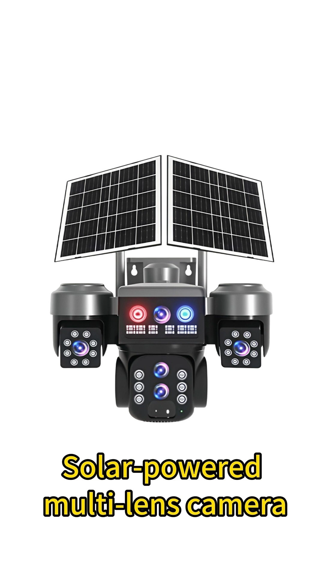 V380pro 4レンズ3スクリーン 10倍ズーム 6MP ソーラー 4G PTZ セキュリティ 自動追跡 16W ソーラーパネル 12000mAh バッテリー搭載 1