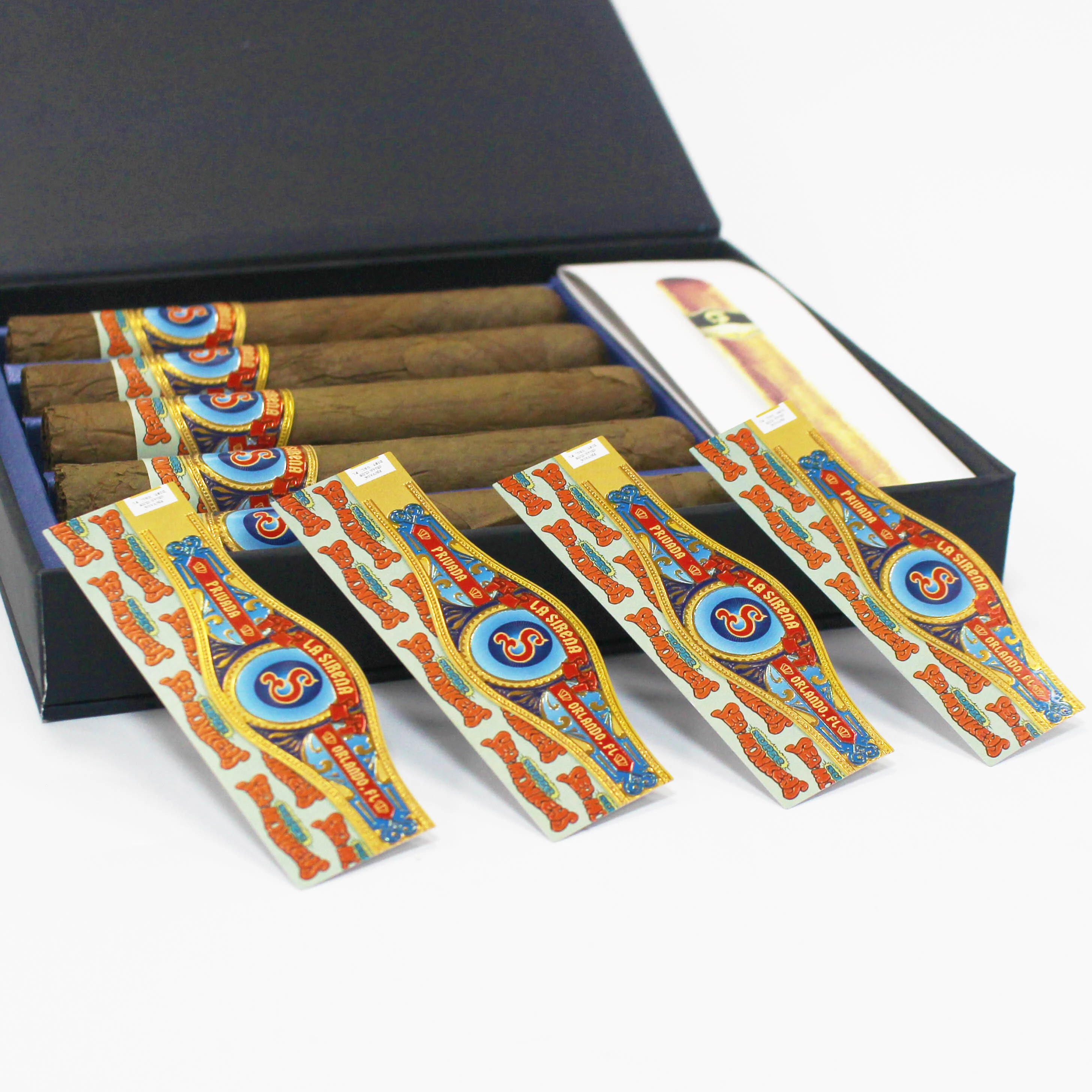 200g Double Copper Paper Cigar Label with Cold Stamping, Varnish, and Embossing 1