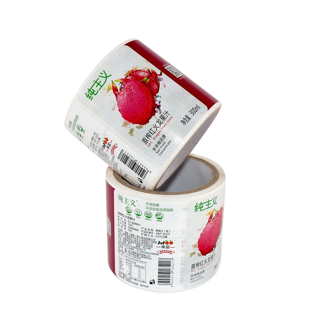 White PP Varnished Juice Food Label Sticker – Clear and Professional 1