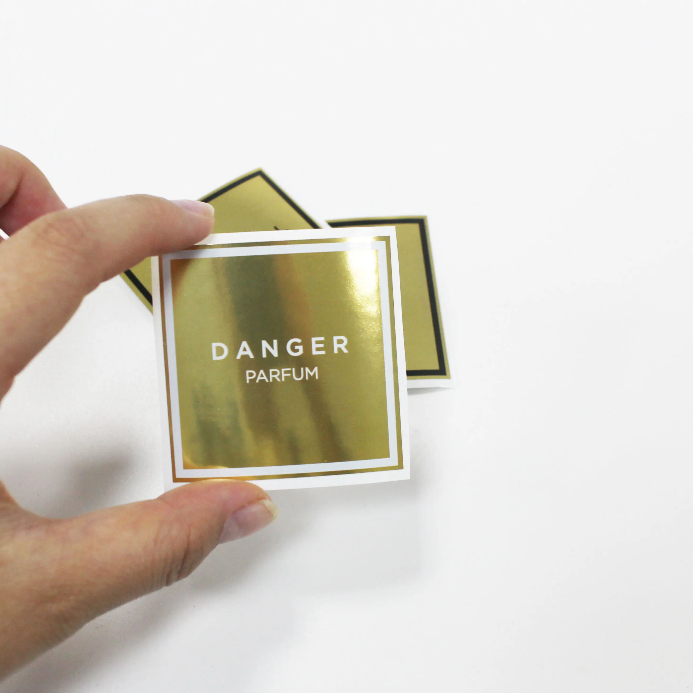 Perfume Oil Labels Bright Sliver BOPP Wholesale - DJB 4