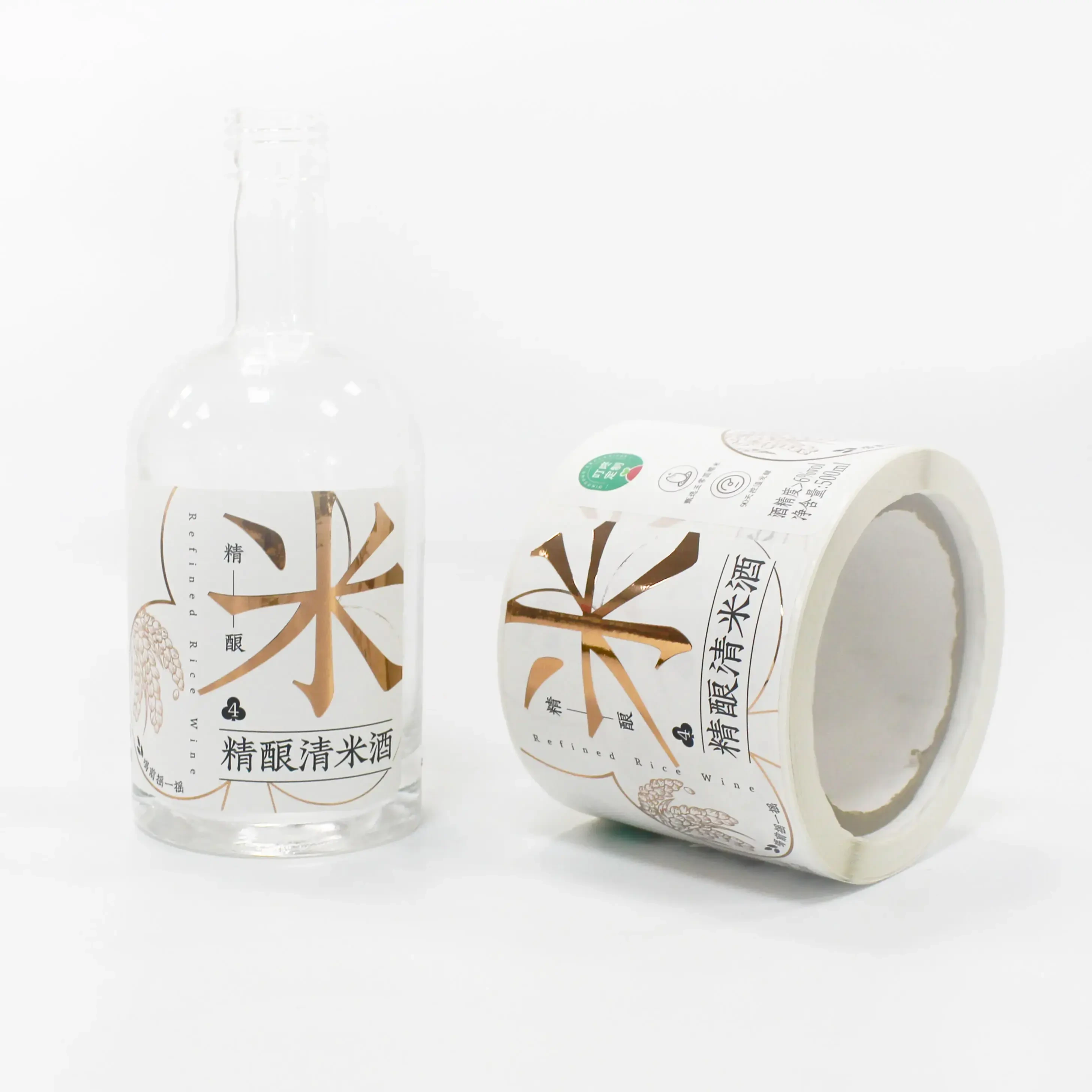 Materiale vinilico premium combinato con processo di stampa in oro per etichette di vino di riso-1729755657662694 1
