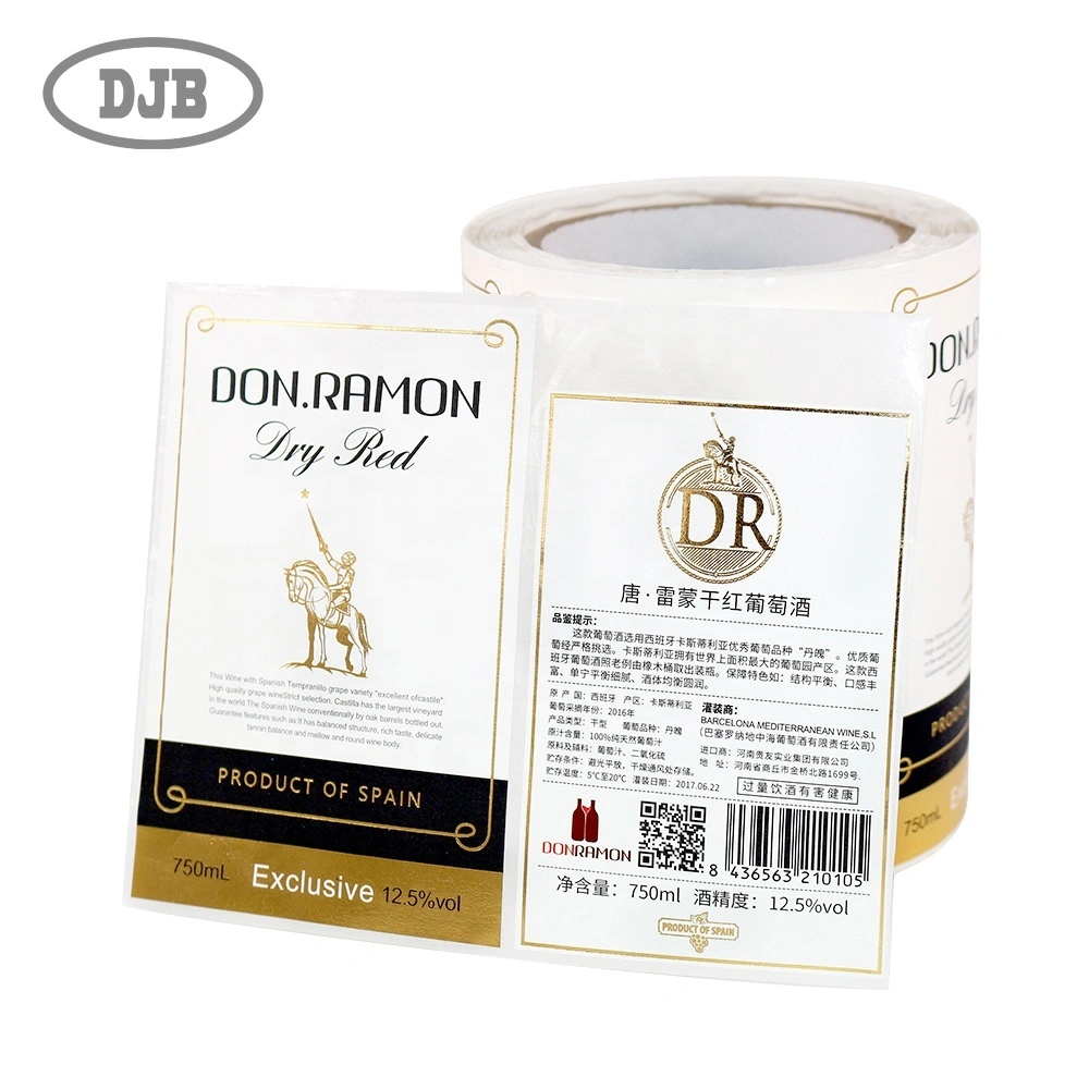 Blanc mat polaire personnalisé combiné à une étiquette de vin avec processus d'estampage à l'or -1730343597801573 1