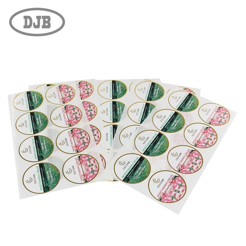 Pegatinas personalizadas Película Pearlescent recubierta con barnishing mate y proceso de estampado en caliente para la etiqueta de cuidado de la piel Pegatina personalizada para cosméticos pegatinas personalizadas con logotipo de marca 1