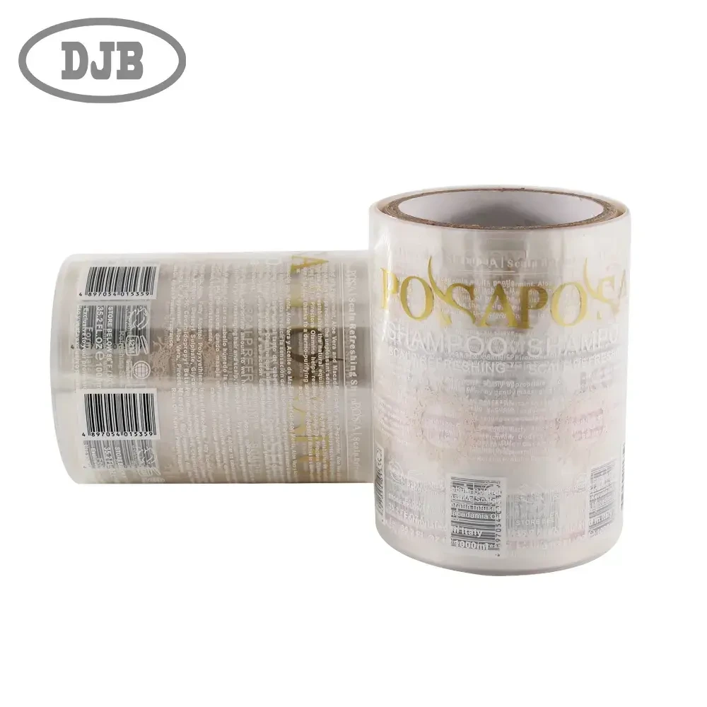 Custom Label PET base transparent BOPP material with hot stamping, white screen and matte varnished shampoo label Custom Label for Shampoo Label with Gold Stamping Gold Foil 1