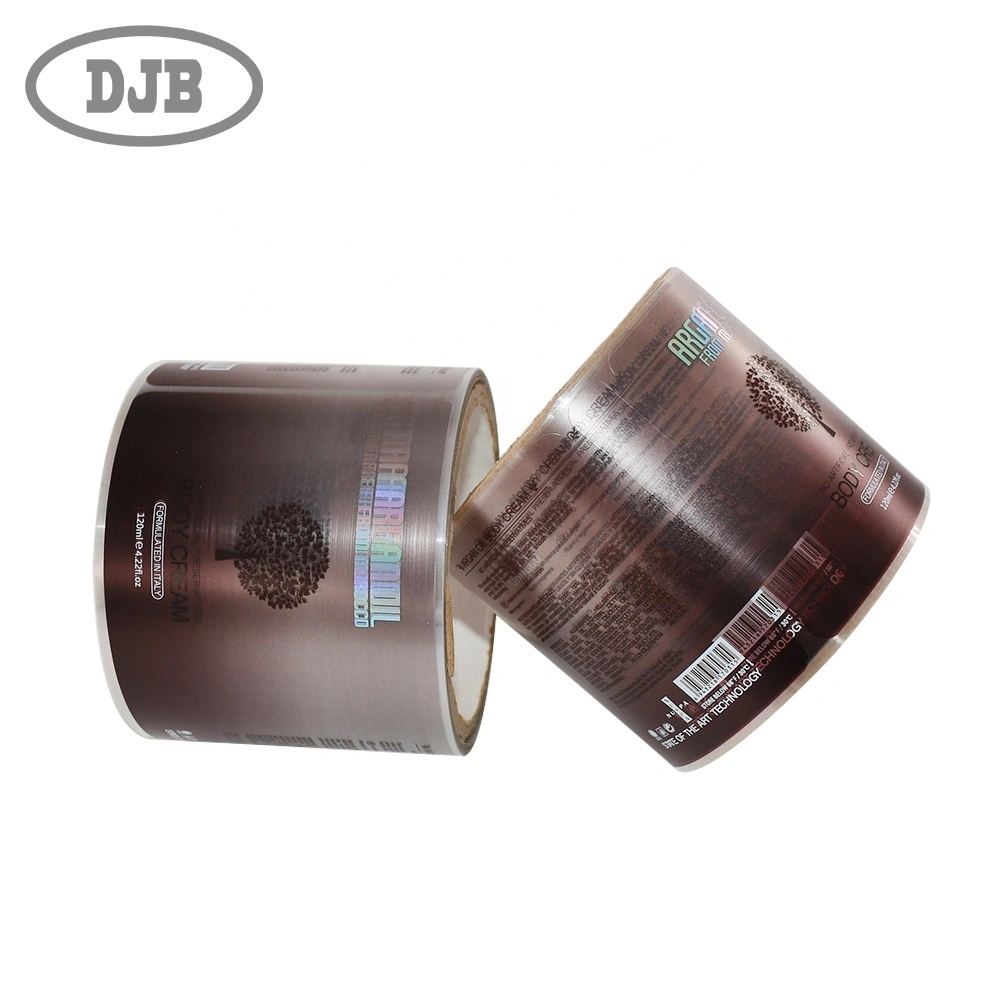 Etiqueta personalizada Material BOPP transparente basado en mascotas combinado con estampado caliente de oro láser mate y texto en pantalla de seda y terminado con etiqueta personalizada de barnishing para crema para el cuerpo etiqueta adhesiva personalizada 1