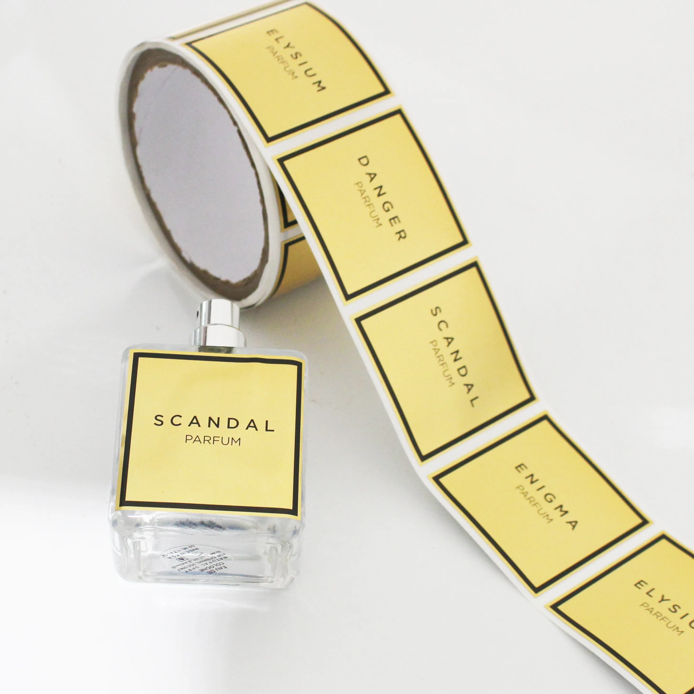 Perfume Oil Labels Bright Sliver BOPP Wholesale - DJB 9