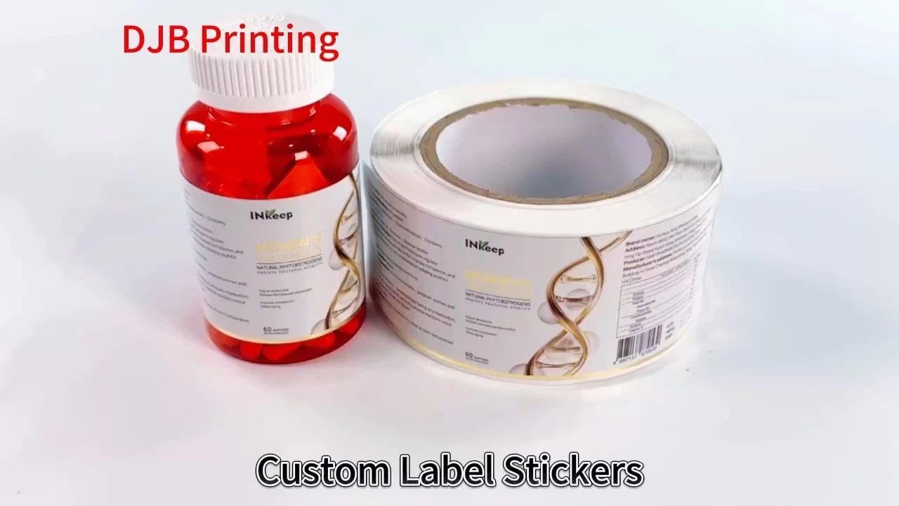 Double - Layer Silver Custom Vinyl Labels for Health Supplements Pharmacy Bottles Nutrition Vitamin Pill Packaging 1