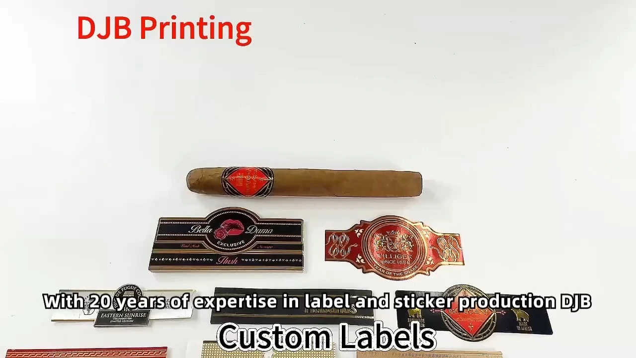 Factory-Direct Cigar Label Stickers | Gold Foil, Embossed & Textured Art Paper - Technical Precision 1