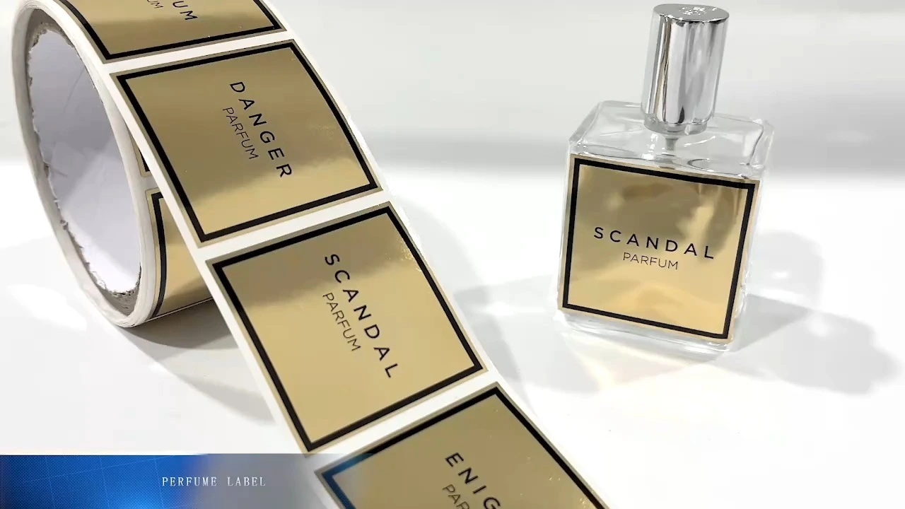 ملصقات مخصصة | ملصقات عطور ذهبية منقوشة مباشرة من المصنع - ملصقات فينيل مقاومة للماء لعطور فاخرة 1