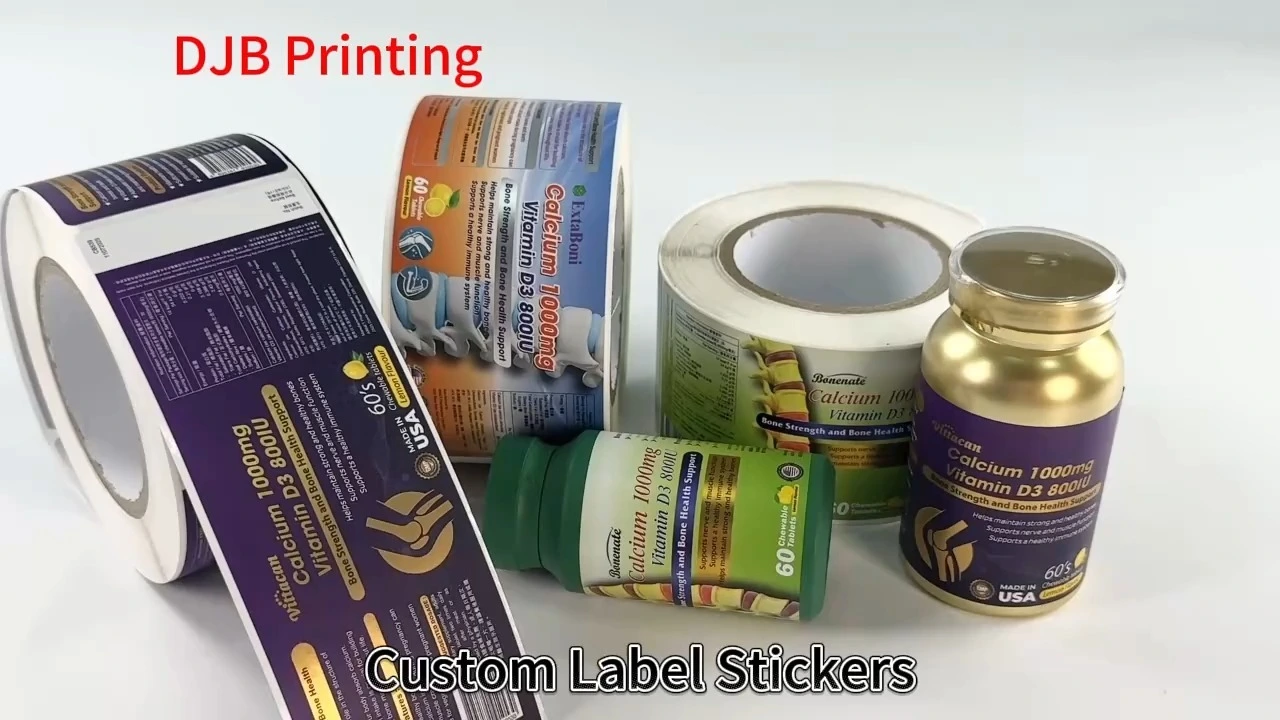 ملصقات فاخرة مخصصة للرعاية الصحية في الولايات المتحدة/الاتحاد الأوروبي | زجاجات المكملات الغذائية والوصفات الطبية 1
