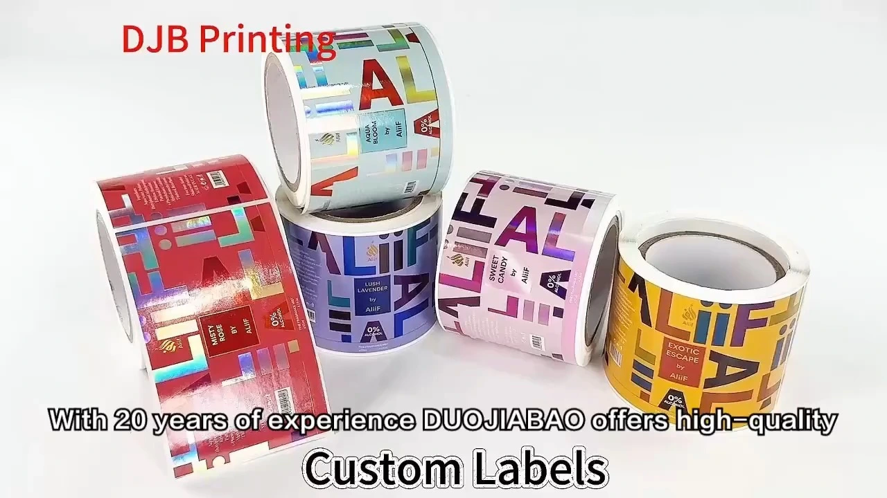 High Quality Customized UV Printing Holographic Laser Tags Water - Proof Roll Packaging for All Types of Containers 1