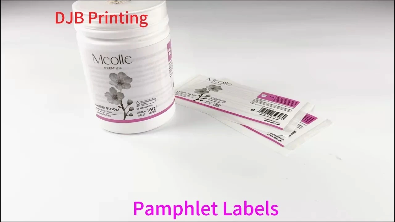 Etiquetas adhesivas plegables degradables de varias páginas, personalizadas, con contenido expandible, para abrir y cerrar folletos. 1