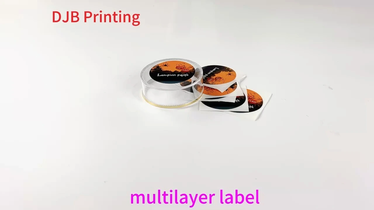 Etiquetas adhesivas plegables degradables personalizadas de varias páginas. Etiquetas adhesivas expandibles para abrir y cerrar folletos. 3 1