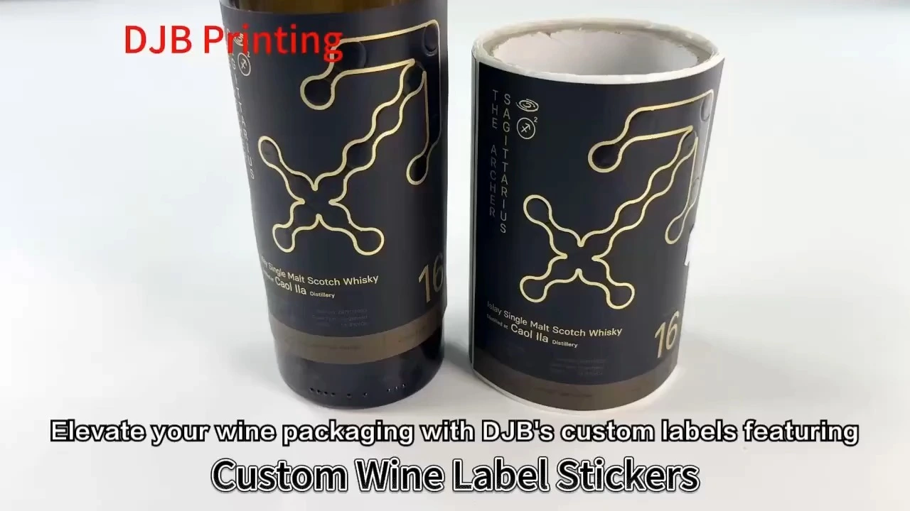Etichette per vino in lamina d&#39;oro di lusso dirette dalla fabbrica, etichette adesive personalizzate con texture per liquori di alta qualità e confezioni di vino rosso 1