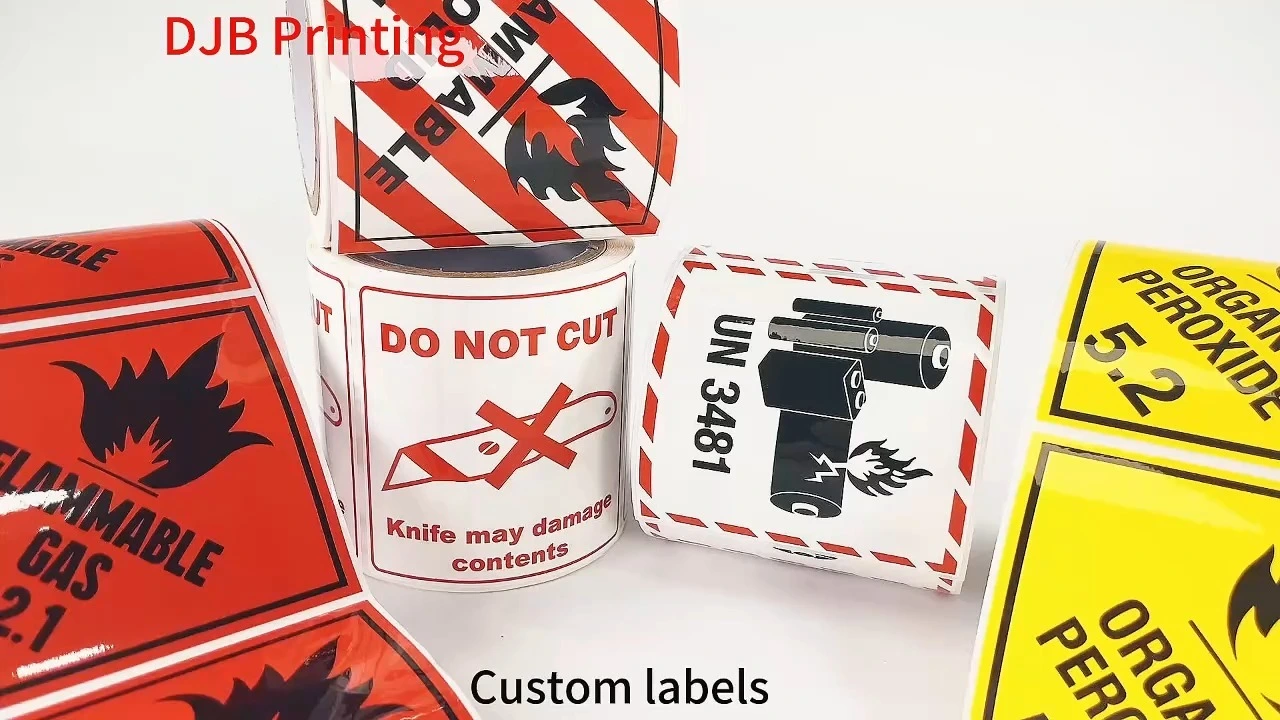 Étiquettes autocollantes personnalisées de danger pour batteries, directement du fabricant - UN 3481 pour l&#39;identification des marchandises dangereuses des batteries au lithium 1