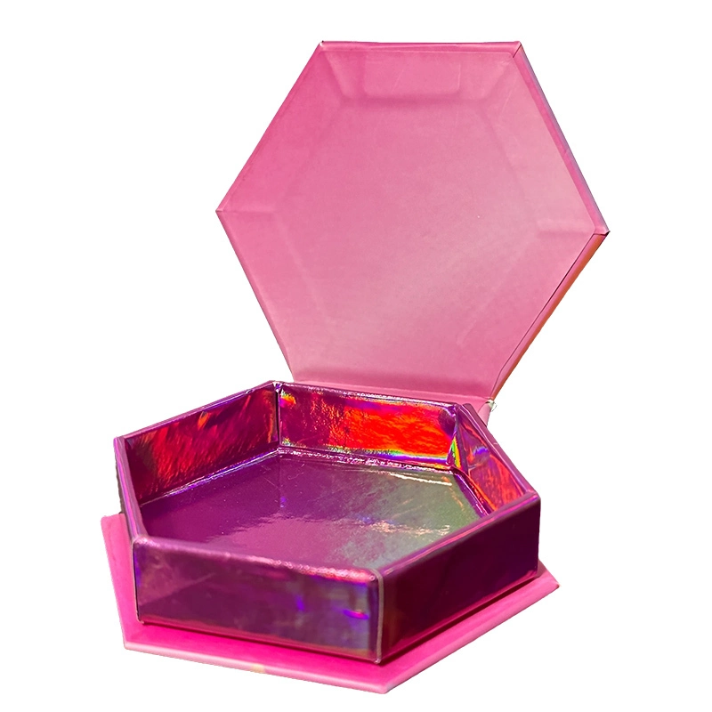 Boîte de papier cosmétique pour cils laser magnétiques hexagonaux - TP00001 1