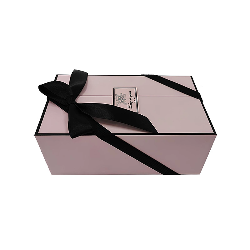 Caja de regalo de papel de perfume doble abierta de lujo con cinta - 20700008 1