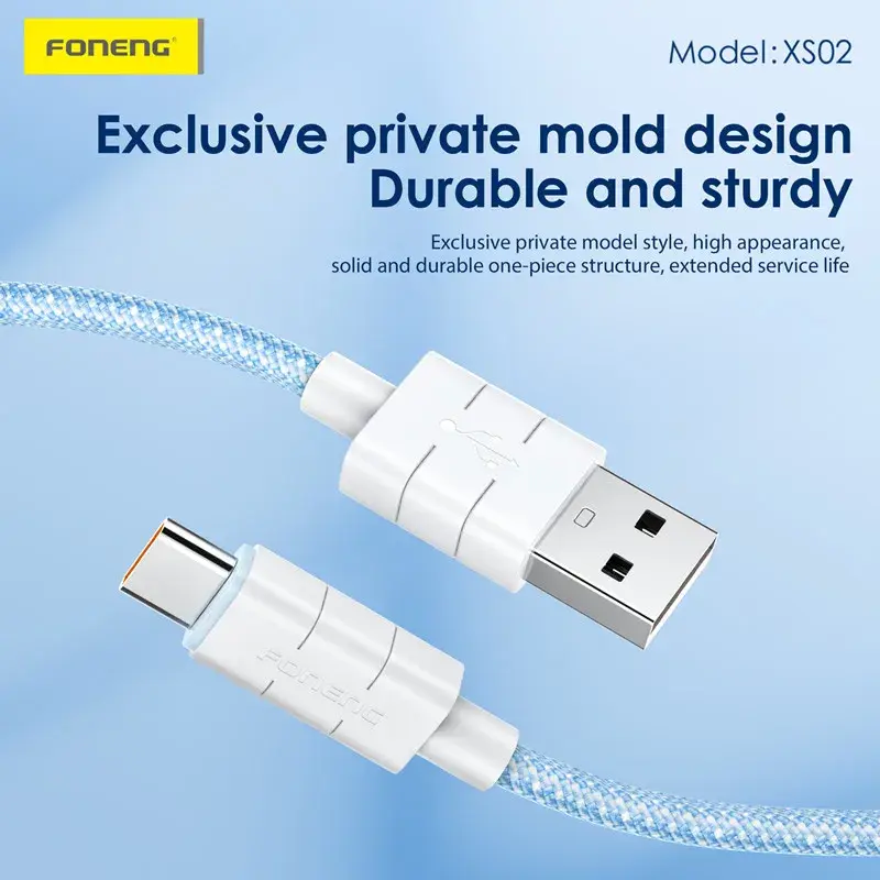 Custom Data Cable Wholesale Type-C: 3A for Iphone: 2.4A FONENG 2