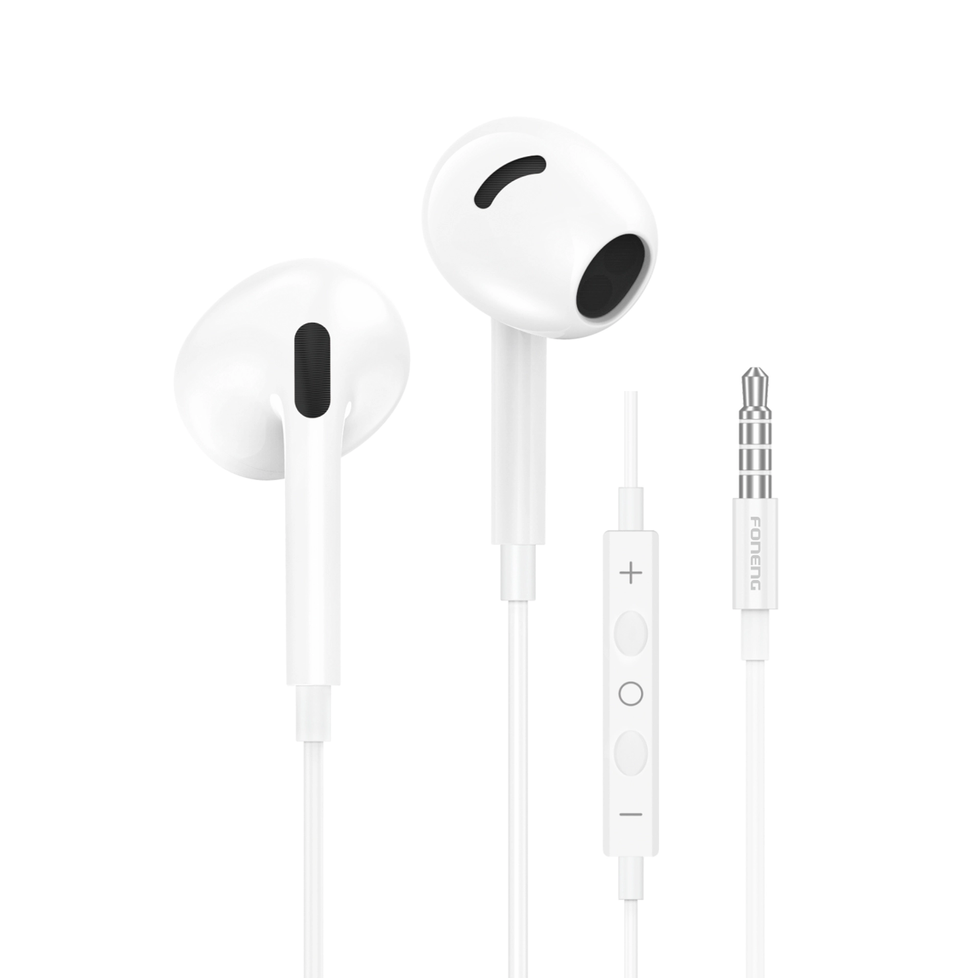 FONENG Fone de Ouvido Semi-Intra-auricular 3,5mm/Tipo-C/Fone de Ouvido com Fio Lightning T66 1
