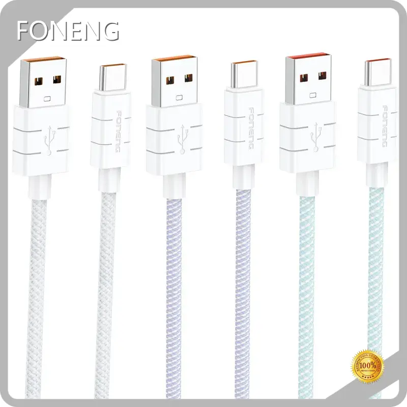 Custom Data Cable Wholesale Type-C: 3A for Iphone: 2.4A FONENG 1