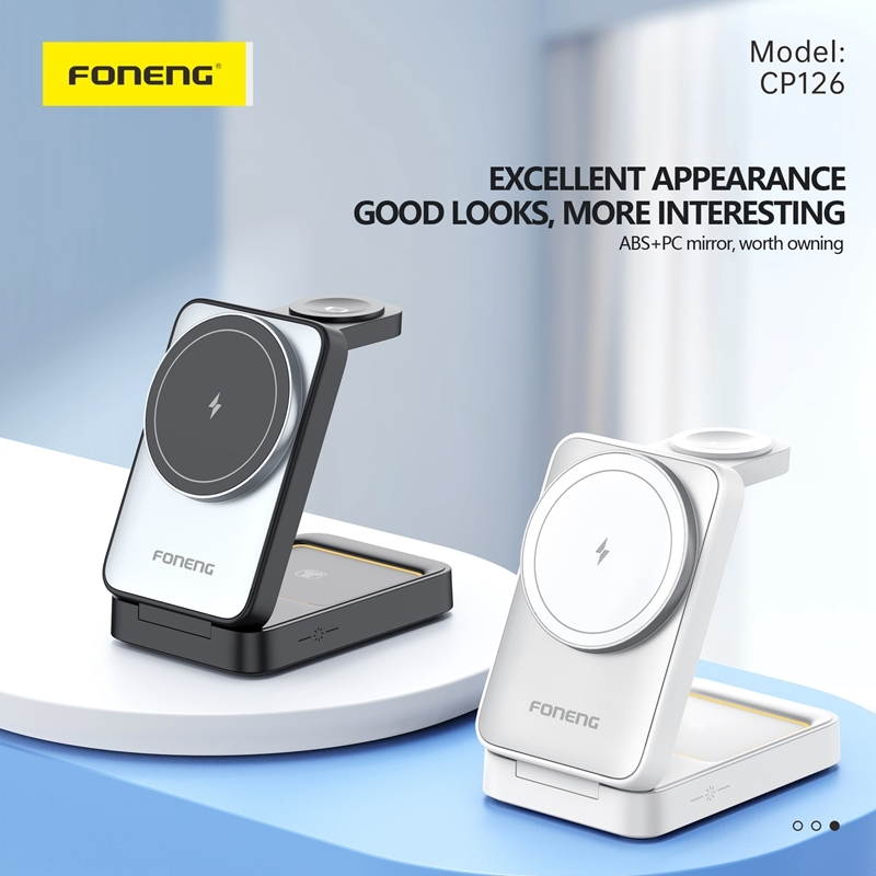 FONENG 3-in-1 Foldable Magnetic 15W Wireless Charging Stand CP126 21
