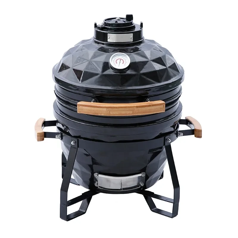 Mcd 15inch Diamond Pattern Smokeless Bbq Ceramic Camping Grill Kamado Outdoor Garden Bbq Grill Wh 1
