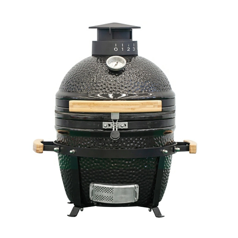 MCD 16 pouces en céramique Kamado Grill en acier inoxydable Barbecue fumeur charbon de bois BBQ grilles 1