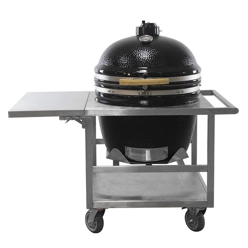 Griglia per barbecue in ceramica Kamado da giardino per esterni MCD da 27 pollici con tavolo da pranzo in acciaio inossidabile 1