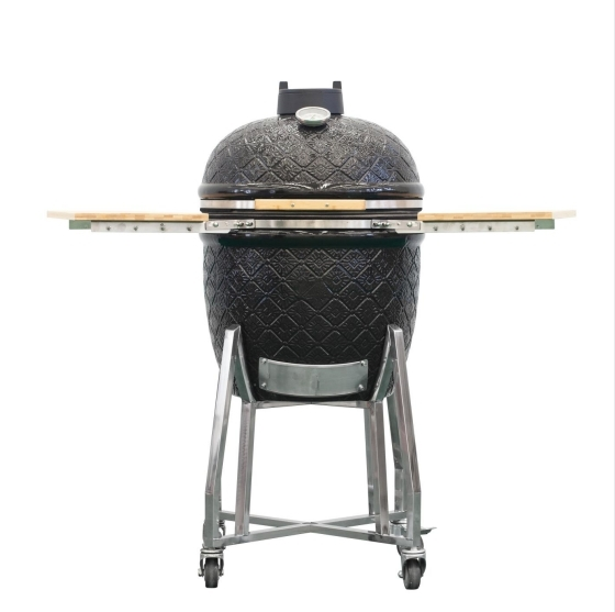 Carrello per barbecue MCD da 22 pollici senza fumo per pollo alla griglia Kamado, carrello per barbecue in ceramica a carbone e uova 1