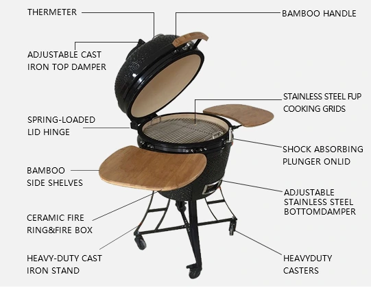 Grill per barbecue MCD 24inch Egg con copertura Kamado Grill senza fumo per esterni 1